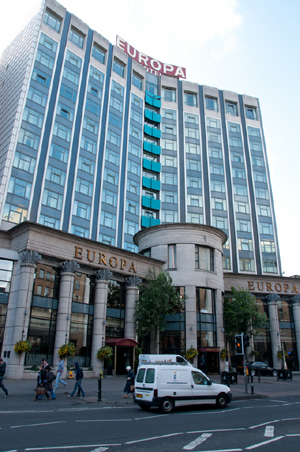 The Europa Hotel in downtown Belfast
